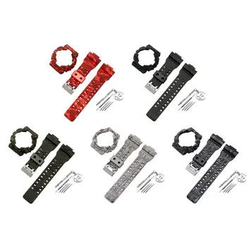 

OOTDTY 1 Set Anti-skid Soft Silicone Watchband Wrist Strap Watch Case Cover for Casio G-Shock GA-110 GA100 GD-120 Smart Watch