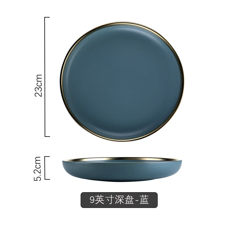 Европейский стиль теарелка керамическая посуда набор посуды соус миски для риса для супа лапши неглубокая тарелка западные кухонные приборы - Цвет: see chart