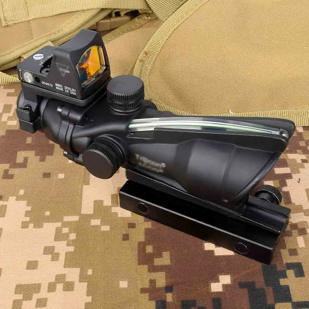 Оптический Прицел Acog 4x32 оптический прицел Cahevron сетка волоконно с зеленой