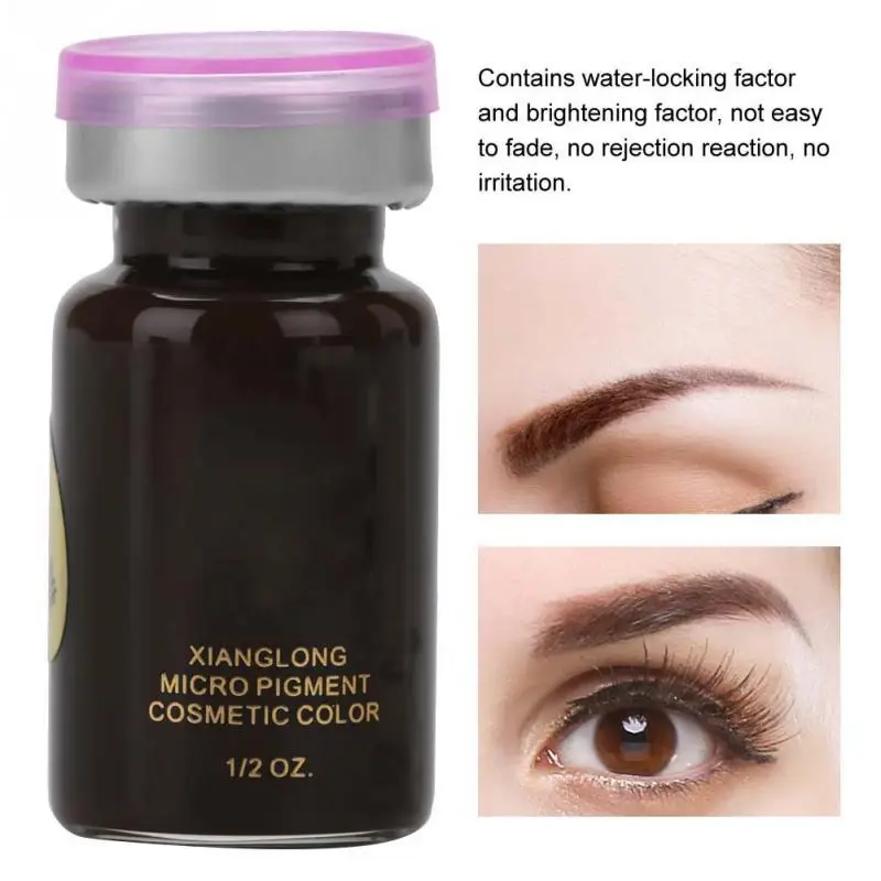 8ml/Bottle Eyebrow Lip Tattoo Plant Pigment Microblading Pigment Ink Makeup Tool Permanent Makeup Tattoos Ink Pigment For Lip - Цвет: Dark Coffee Eyebrow