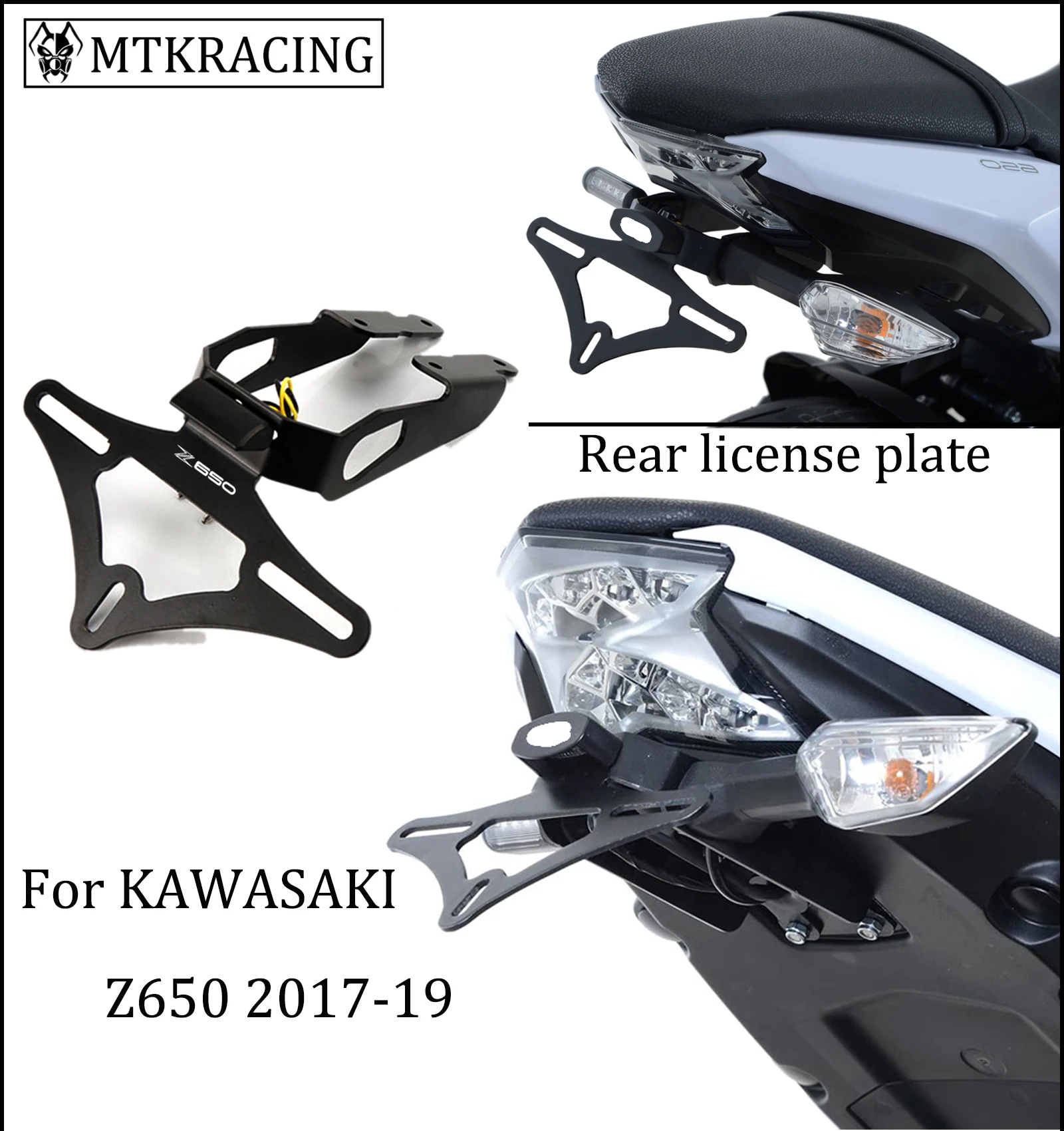 Mtkracing для KAWASAKI Z650 NINJA 650 задняя опорная рамка номерного знака карта 2017-2019 |