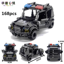 Equipo Militar MOC de policía, coche blindado, todoterreno, Jeep, 168 Uds., bloques de construcción para regalo, montar el modelo de simulación militares