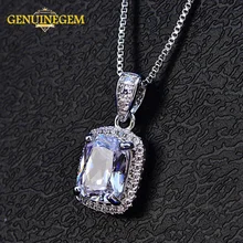 Женское ожерелье из серебра 100% пробы с муассанитом