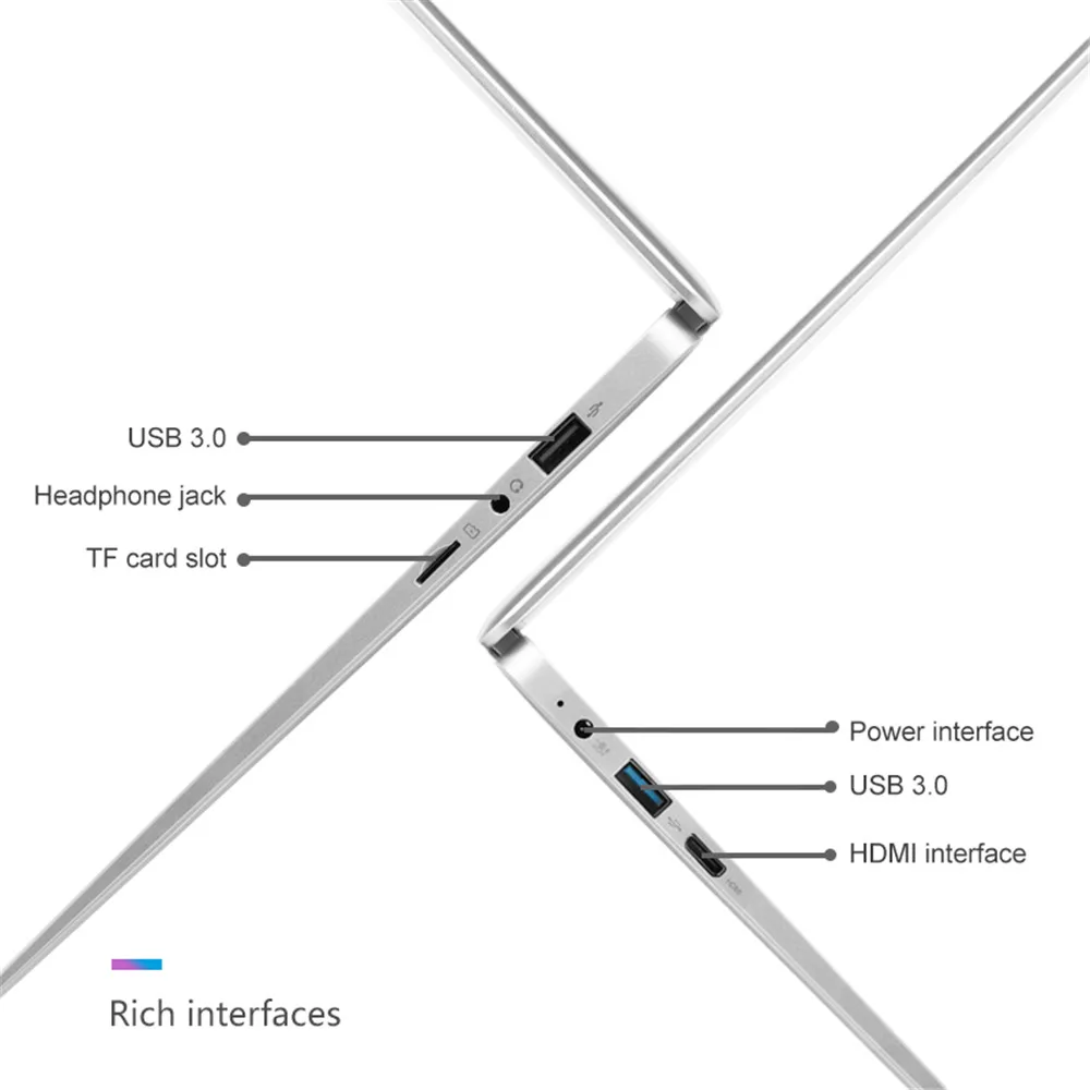 14.1 inch Student Laptop 6GB RAM 64GB ROM Intel Celeron N3350 Computer with Bluetooth Camera for game netbook