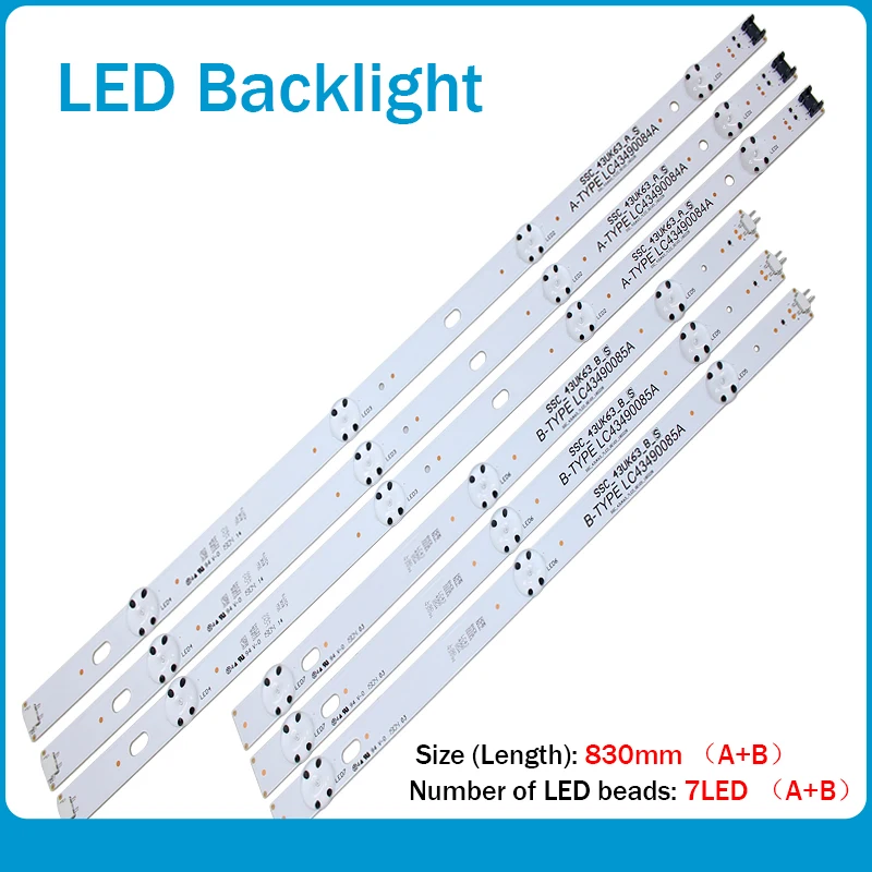 Новинка 6 шт. светодиодный фонарь для LG 43UJ6300 43UK6300PUE LC43490087A LC43490088A LC43490077A LC43490078A