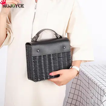 

Leather Splicing Shoulder Messenger Bags Women Woven Ladies Solid Color Totes Classic Elegant Crossbody Shoulder Bag