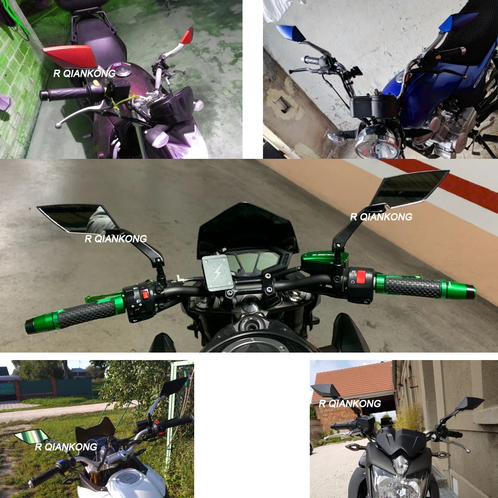 Руль велосипеда заднего вида боковое зеркало заднего вида зеркала Universa для Honda Kawasaki Yamaha Suzuki скутер KTM Benelli черный