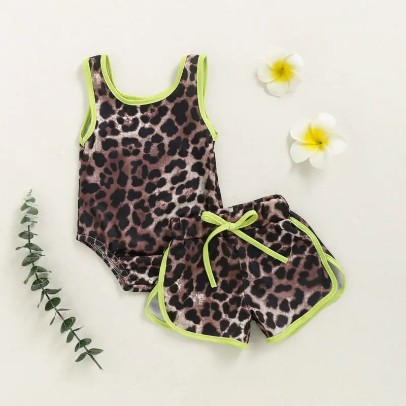 

Summer Baby Girls Leopard Bikini Set Swimwear Swimsuit Bathing Suit Beachwear