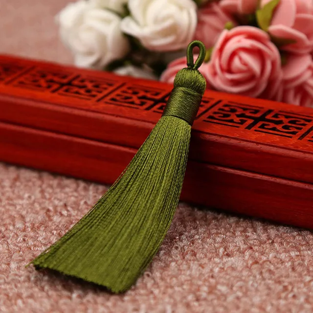 Army Green 10 шт., 8 см, цветные кисти с кисточками из хлопка и шелка для сережек, подвески с кисточками Сати, самодельные ювелирные изделия ручной работы - Цвет: Army Green