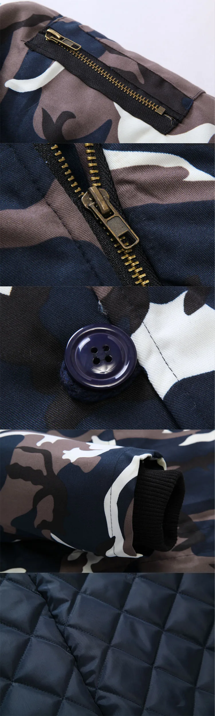 Men Winter Jacket Large Size Thick Warm Male Coat Camouflage Overcoat Zipper Cotton Parka Casual High Quality