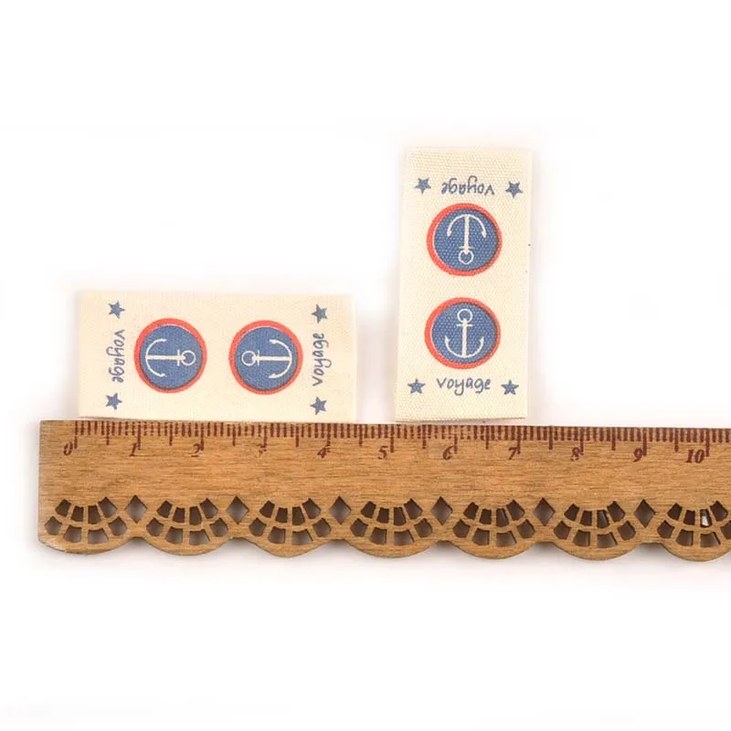 Beige Clothing Labels 50pcs Mixed Garment Tags Handmade Print Cotton Woven Label For Shoes Bags Sewing Accessories CP2394 - Цвет: 1