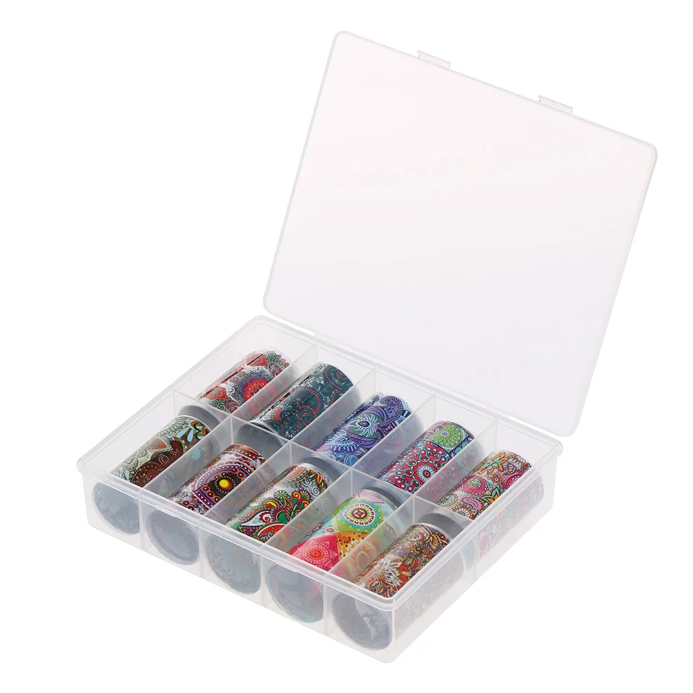10 Rolls/set Nail Foil Polish Stickers Mix Rose Flower Foil Nails Decal for Nail Art Decoration Manicure Nail Art Accessories