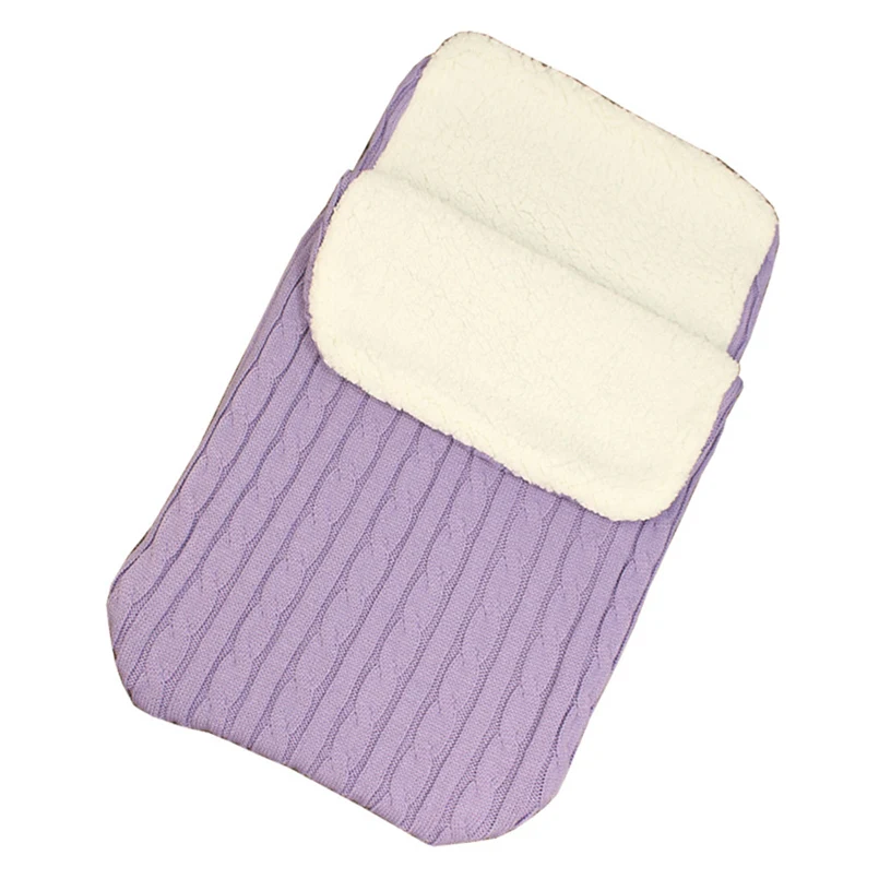 Winter baby stroller sleeping bag outdoor button baby knitted sleeping bag wool plus velvet thick quilt warm  sleeping bag 30D5 (18)