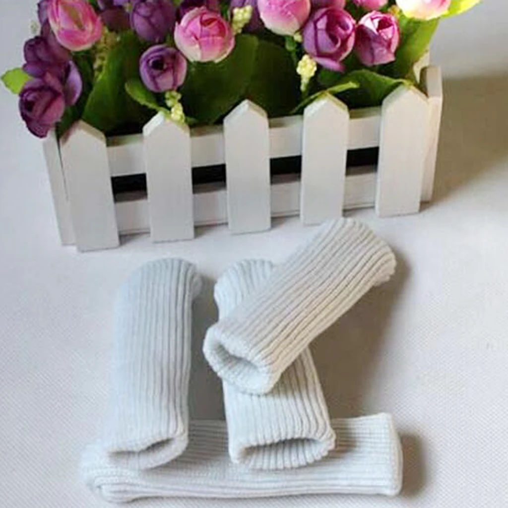 8 Pieces White for Girth 9-18cm(Round&Square) Furniture Feet Caps Covers/Knitted Chair Leg Socks,Moving Easily and Reduce Noise