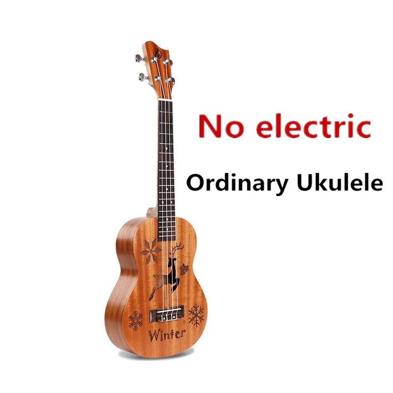 winter Гавайские гитары укулеле 26 дюймов все красное дерево мини Electri Tenor акустические гитары 4 струны Ukelele установить звукосниматель туристическая гитара четыре сезона - Цвет: winter