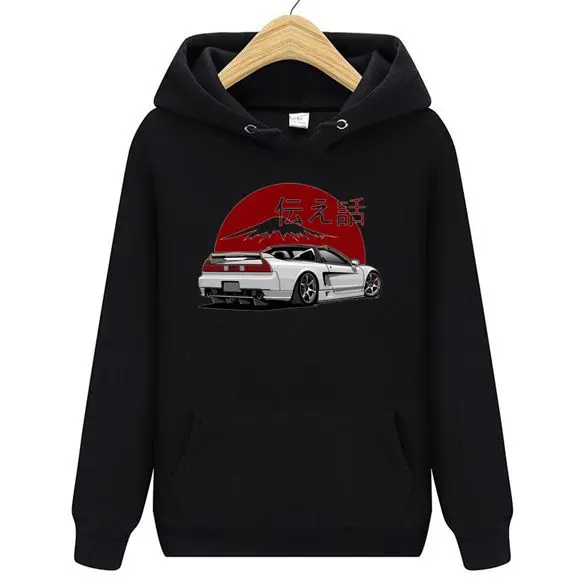 Автомобили Мода Человек JDM автомобиля толстовки мужские стильные уникальный дизайн с капюшоном хороший Camiseta женские толстовки с капюшоном куртки - Цвет: Черный