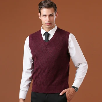 

Mens Wool Knit Vest Sweater Pullover Sleeveless Tops V Neck Argyle Basic Fashion Casual Smart BO22294111