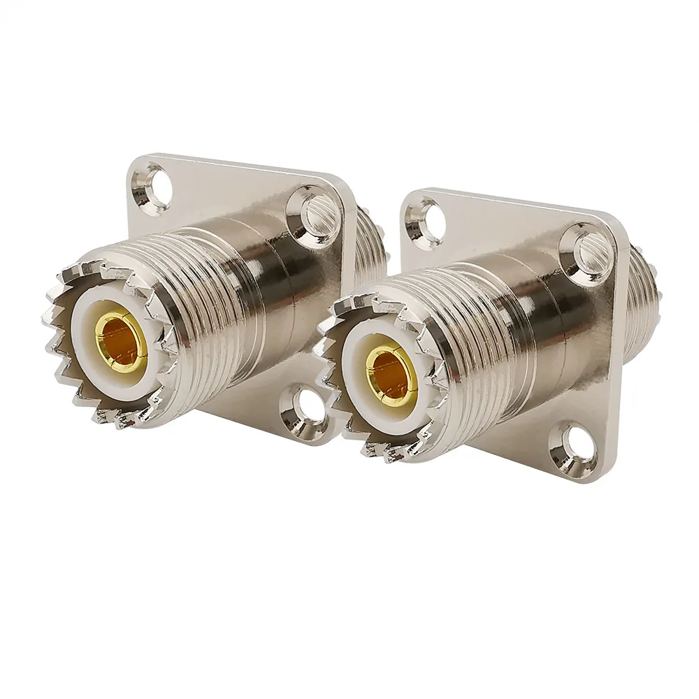 1Pcs UHF SO-239 Female to SO239 PL259 Jack VHF Antenna 4 Hole Flange Panel Mount Coaxial Adapter Connector | Обустройство дома