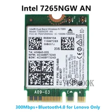 7265AN 300Mbps 2.4G/WiFi 5Ghz BT4.0 NGFF M.2 Carte Wifi pour ThinkPad X1 Carbone T450 T450s T550 X250 L450 W550S 00JT465/04X6031