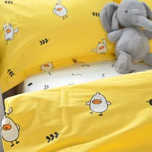 Пол метра мультфильм утка печать хлопок детская ткань детский сад кровать мешок простыня длинноволокнистая хлопковая ткань T1152