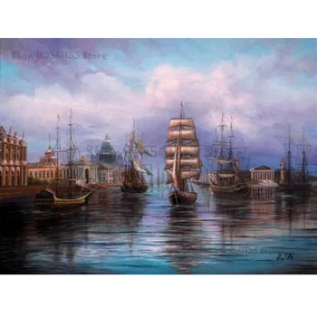 

Diamond Painting Venice Water City 5D Full Square/round Diamond Embroidery ship boats Picture Of Rhinestones Handicraft GG2353