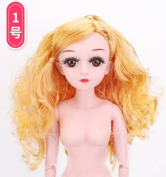 BJD голова для 60 см BJD кукла 17 совместный подвижный игрушки с 3D глазами DIY голый голова кукла без тела BJD Куклы Игрушки для девочек AT42 - Цвет: NO 1