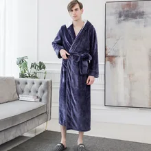 Кимоно для влюбленных размера плюс 3XL, халат, фланелевая теплая ночная рубашка, мягкая ночная рубашка, домашняя одежда, толстый пеньюар, Коралловая флисовая Пижама