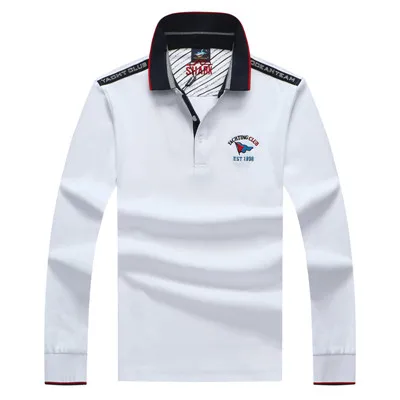 TC8838-WHITE Европейский стиль бренд Tace& Shark Мужская рубашка поло с длинным рукавом высокое качество хлопок повседневные деловые рубашки поло мужские пуловеры - Цвет: TC8838-WHITE