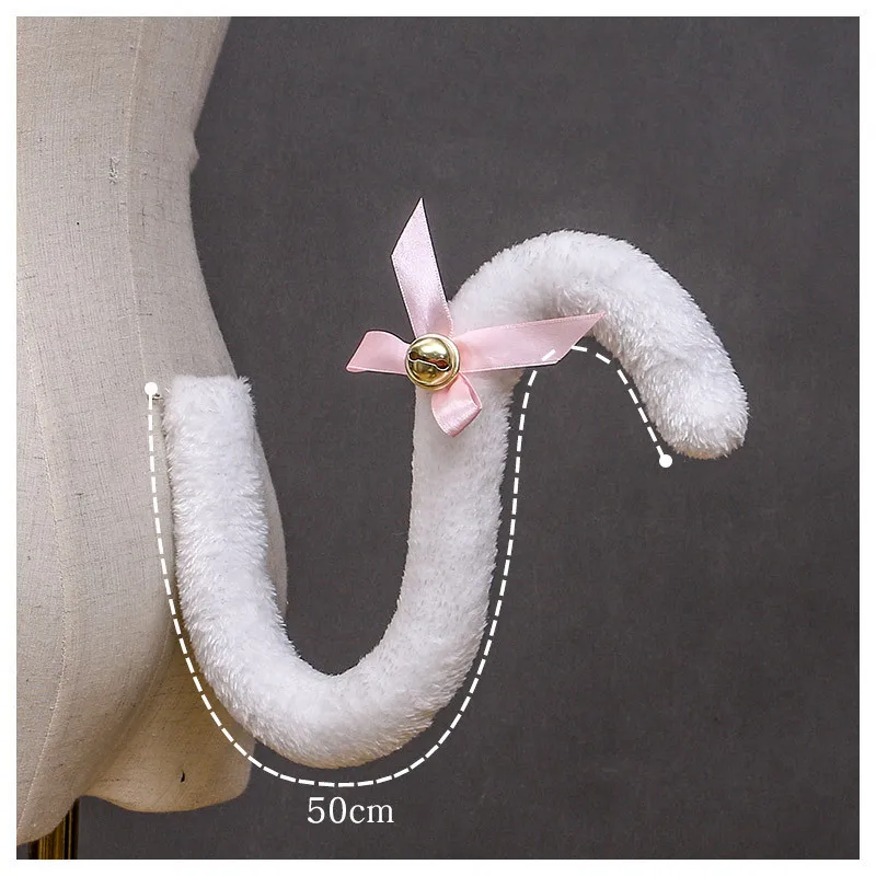 Creative Japanese Anime Fox Tail Cosplay Props Fox Ear Tail Plush Cat Wolf Ears Bell Fur Headband Halloween Party Girls Gift cosplay necklace anime cosplay wings anime cosplay wigs police cosplay costume