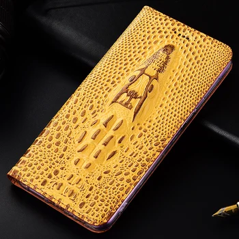 

for Samsung J6 2018 Case Genuine Leather 3D Crocodile pattern Printing Shell Flip Soft Silicon Back Cover for Galaxy J6 2018