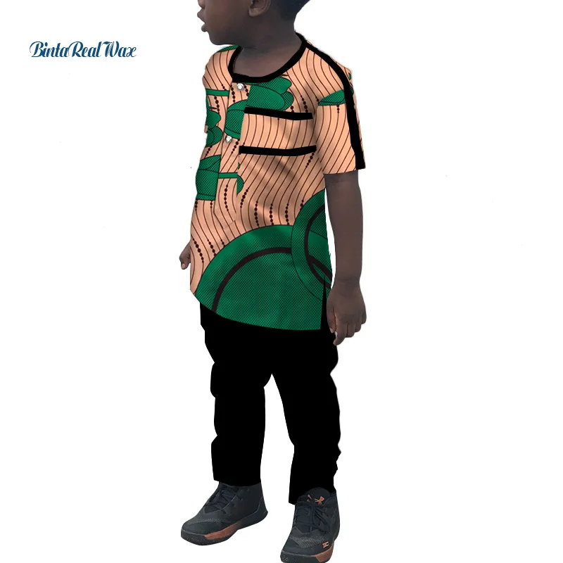 В африканском стиле для мальчиков топы и штаны, комплекты размера плюс, бразильское, богатая в африканском стиле, с рисунком, из кусков, рубашка и штаны, костюмы, детская Костюмы WYT258 - Цвет: 13