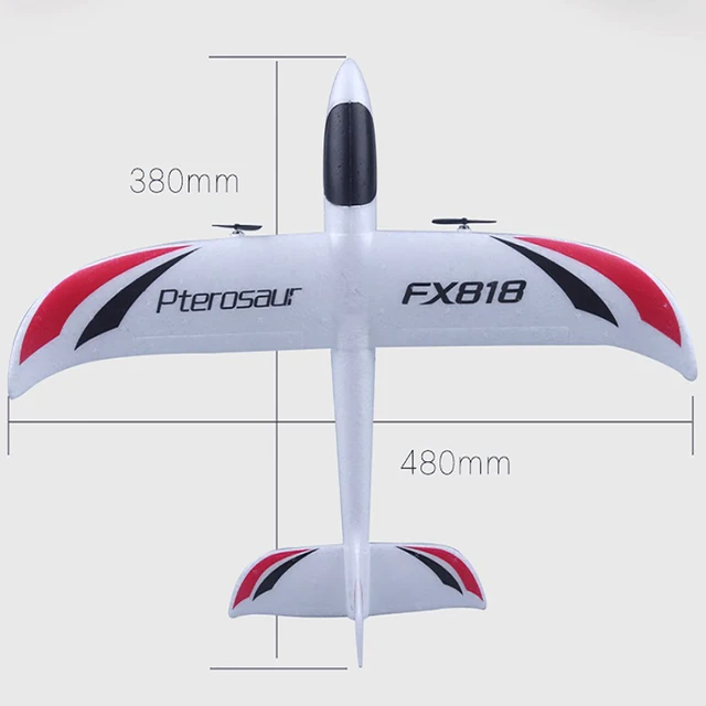 FX-818 2.4G EPP Remote Control RC Airplane Glider Toy with LED Light Kids Gift Foam Electric Outdoor Fixed Wing Aircraft 6
