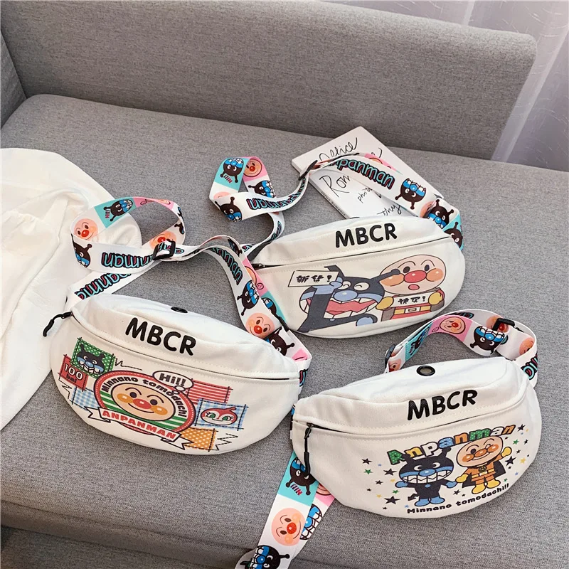 

2019 New Style Parent And Child Fashion Cartoon Printed Chest Pack Cool Literature And Art Canvas Small Waist Pack Shoulder Bag