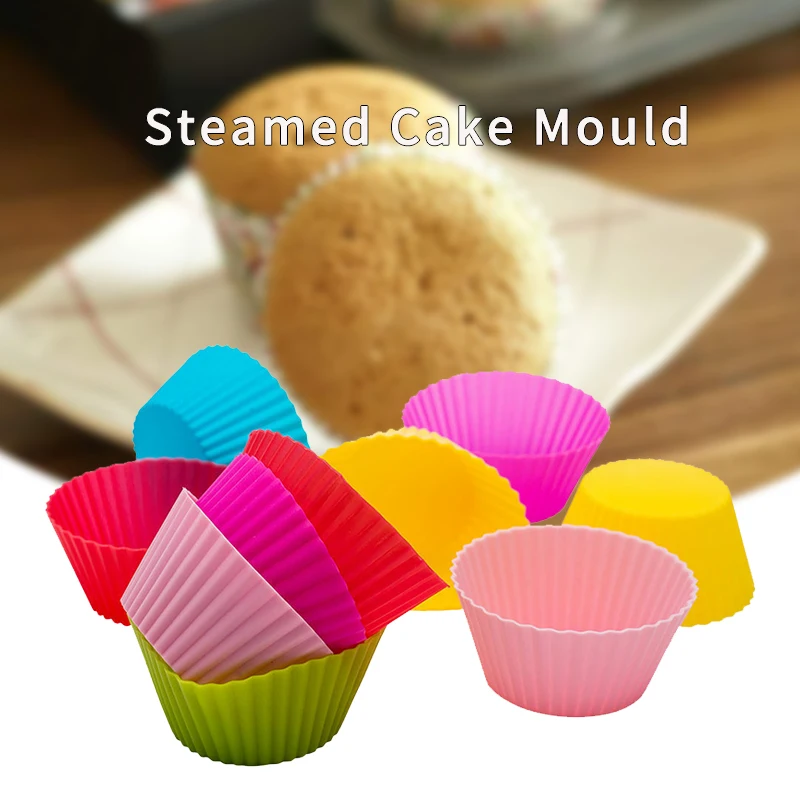 

DIY Silicone Cake Mold Round Shaped Muffin Cupcake Baking Molds Kitchen Cooking Baking Maker Cake Tool 12pcs/Set