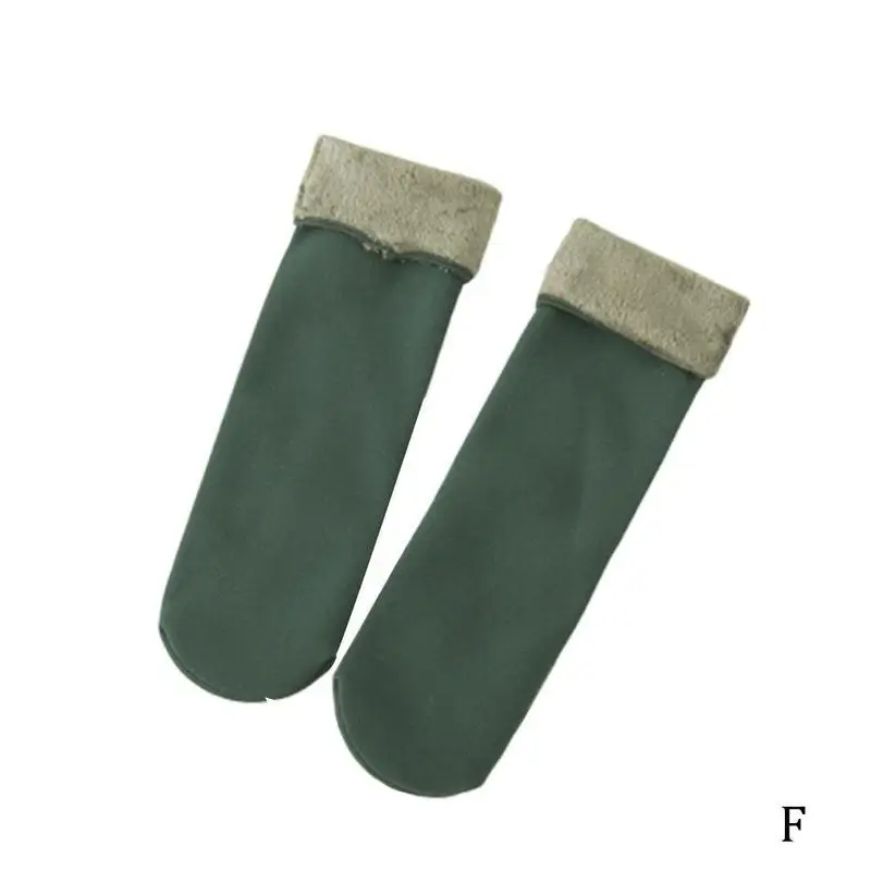 1pair Plus Velvet Thick Snow Floor Cotton Socks Inner Velvet Thickening Soft And Comfortable Skin-friendly Keep Warm Women Socks - Цвет: F
