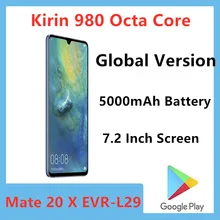 International Version HuaWei Mate 20 X EVR-L29 Smart Phone 40.0MP Kirin 980 22.5W Charger 7.2" Screen 2240x1080 Android 9.0 NFC