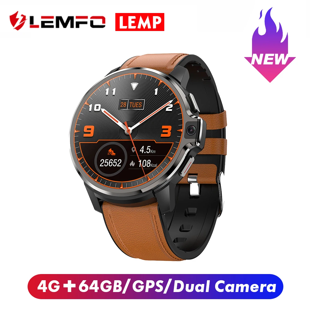 Смарт-часы LEMFO LEMP мужские 4G IPS экран 1 6 дюйма Android 9 двойная система водозащита IP67 4