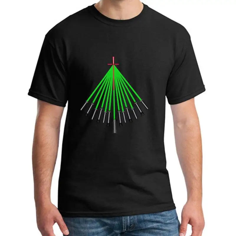 

Custom Lightsaber Christmas Tree Classic t-shirt big size s~5xL cool Comics streetwear gents t-shirts O Neck Tee tops