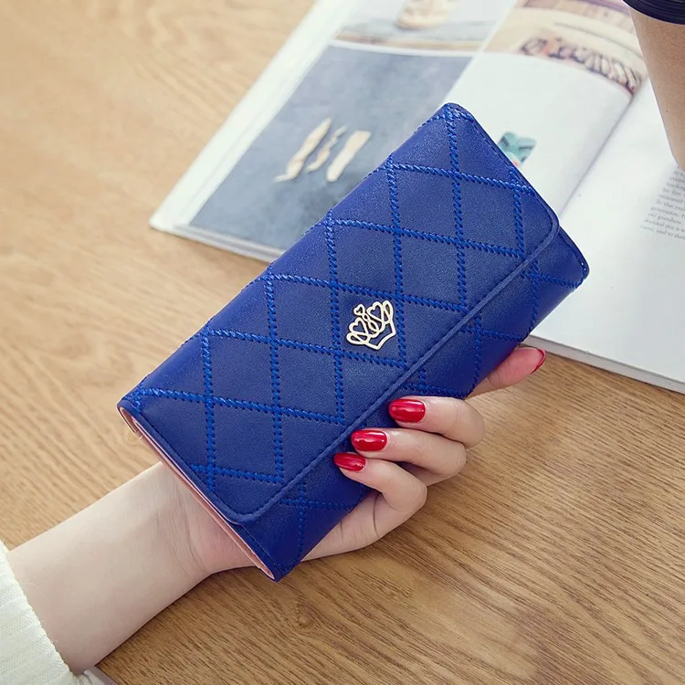 blue Роскошные Брендовые женские кошельки, Длинные кошельки на молнии, модный кошелек с застежкой, дизайнерский клатч, Женский кошелек для денег, кредитный держатель для карт - Цвет: blue