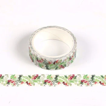 

10PCS/lot Decorative Xmas watercolor flowers Washi Tapes Paper for Planner Scrapbooking Adhesive Masking Tapes Stationery