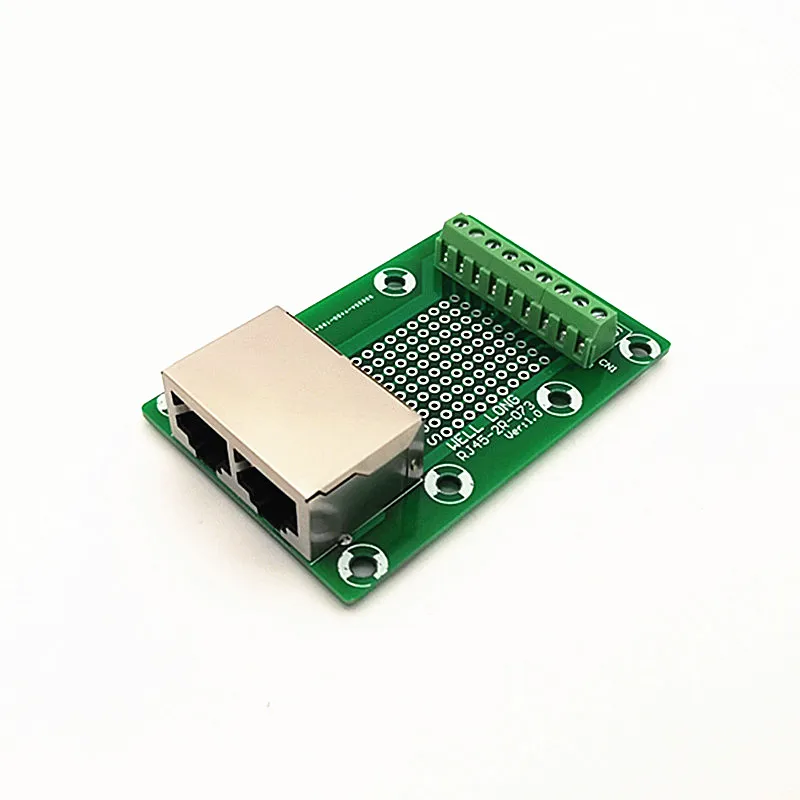 RJ45 8P8C под прямым углом Jack2-Way бусина Breakout Board, клеммный блок, разъем