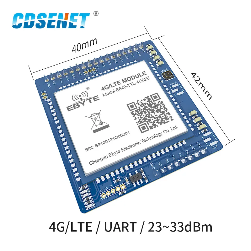 E840-ttl-4G02E 4G LTE IPX интерфейс ttl UART беспроводной приемопередатчик LTE-FDD WCDMA GSM последовательный порт к серверу двунаправленный модуль