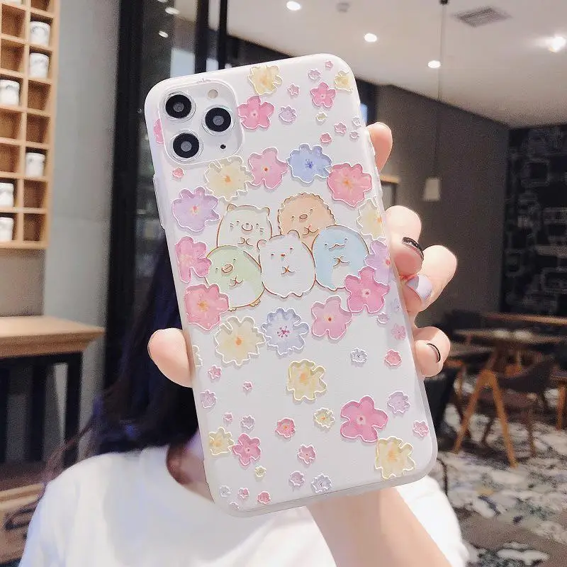 Изысканный Hyun-a Kim цветок мобильный телефон оболочка для iPhone 6 7 11 Iphone pulsXsMax сделать мобильный телефон поэтичным и живописным - Цвет: Black