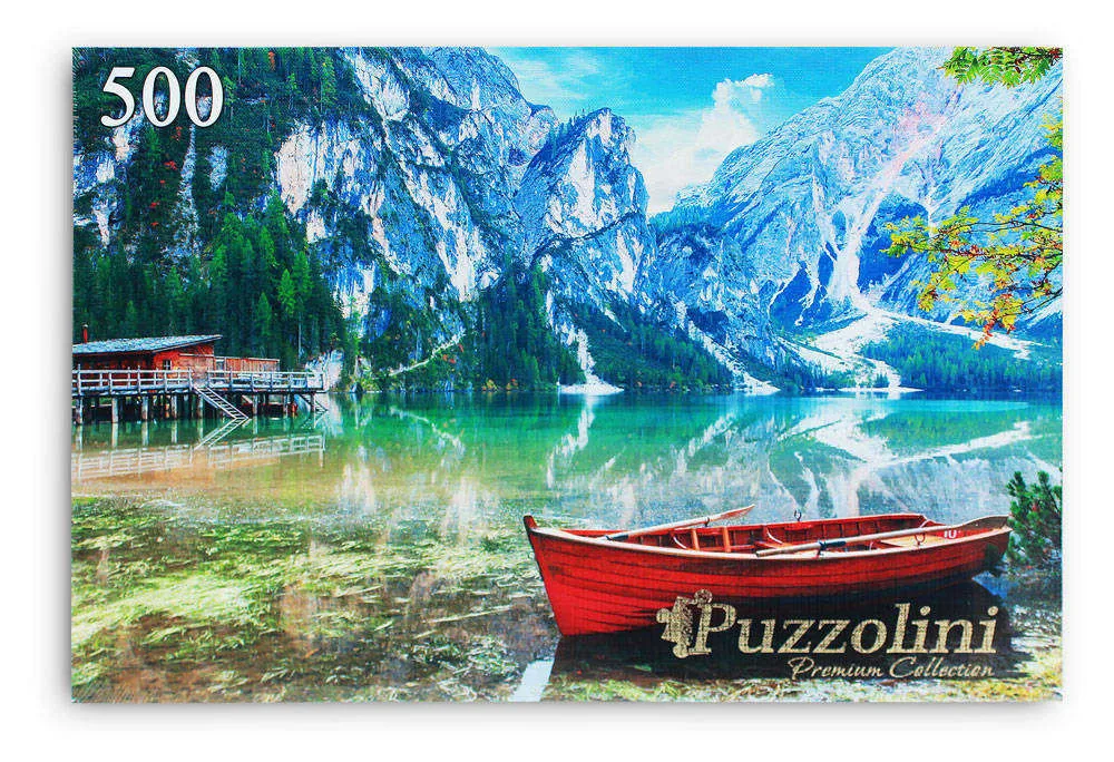 Пазл Итальянские доломиты. Озеро Брайес Puzzolini 500 деталей Рыжий Кот