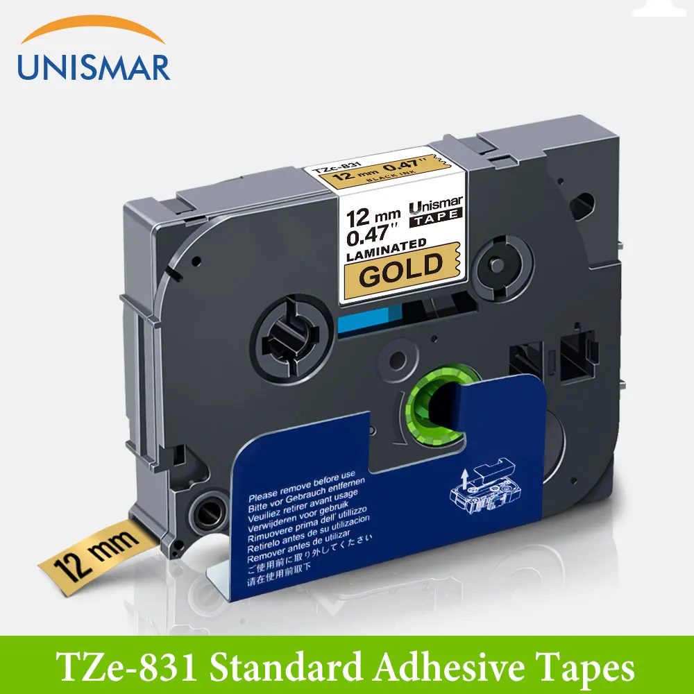 Unismar черный на серебристом TZe 931 231 12 мм 1/2 &quotламинированная этикетка лента TZ TZe931