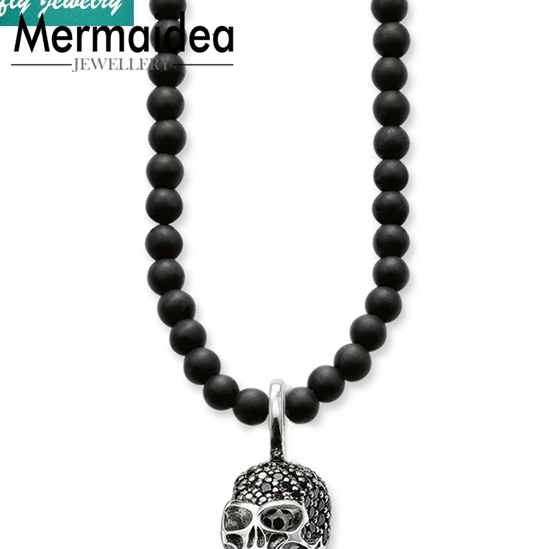 Ожерелья с бусинами в черном родном обсидиане посеребренные винтажные чокеры