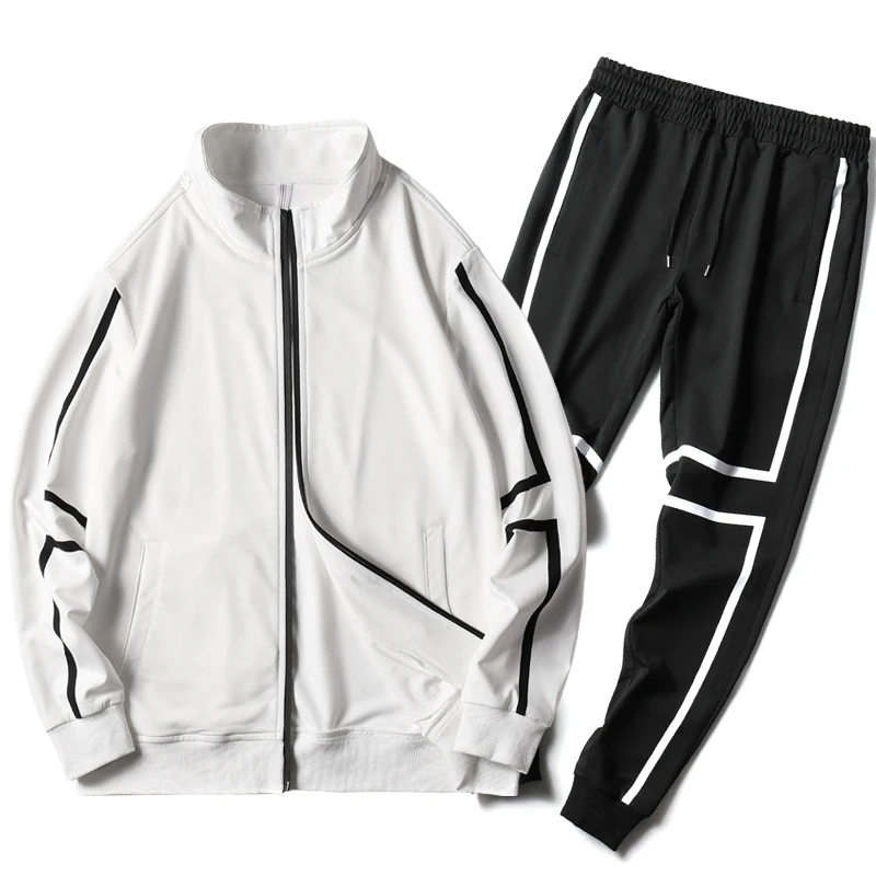 

Men Tracksuit Set Men Clothing Set Mens Sweatsuits 2 Pieces Baseball Jacket Sweatpants Male Hip Hop Jogger Set