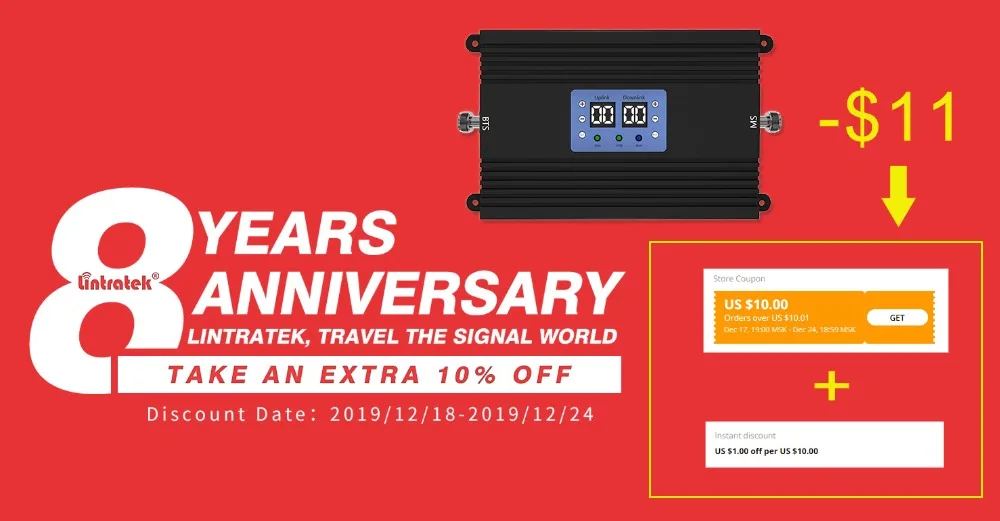 Lintratek 80db с высоким коэффициентом усиления мощности GSM 3g UMTS 2100mhz 900mhz мобильный ретранслятор сигнала AGC MGC сотовый телефон 3g усилитель сигнала