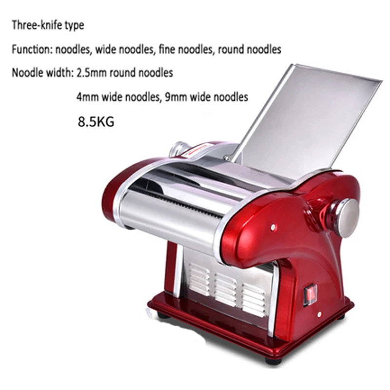 Noodle Press Machine Automatic Commercial Stainless Steel Clectric Pasta Maker Machine Dough Cutter Dumpling Skin Machine 220V
