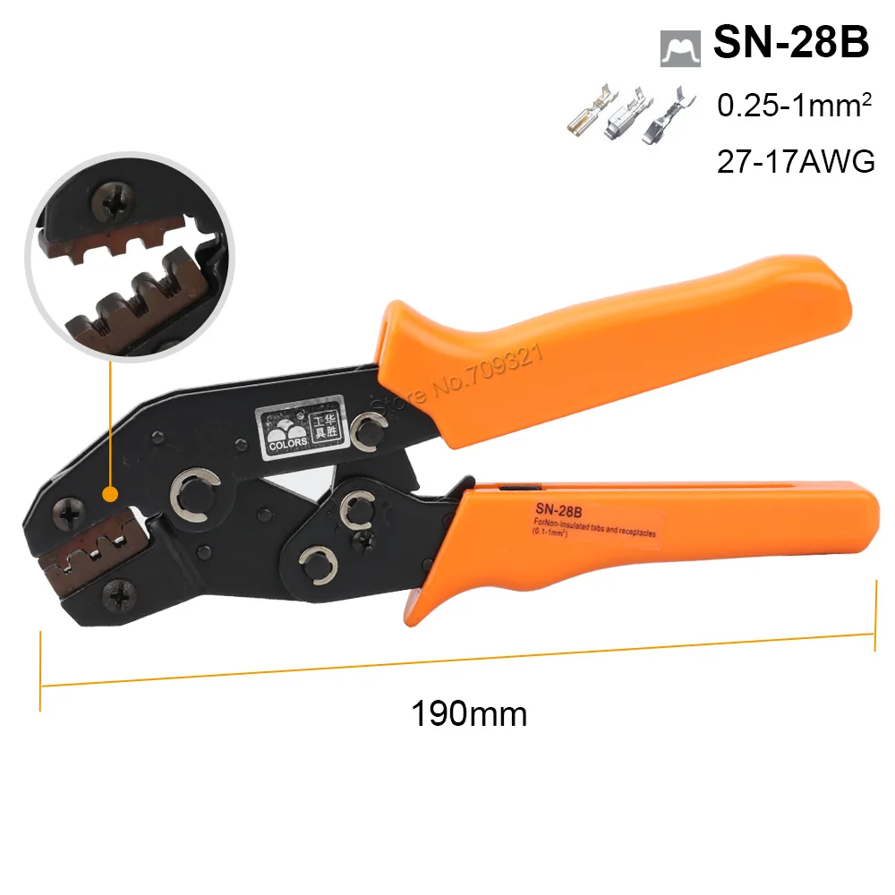 SN-2549 обжимные плоскогубцы 0,08-1 мм2 28-18AWG XH2.54/PH2.0/2510 штекер SM Tab изолированные клеммы 8 челюсти наборы 190 мм зажим инструмент наборы - Цвет: SN-28b